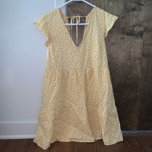 Abercrombie & Fitch Yellow Polka Dotted Dress